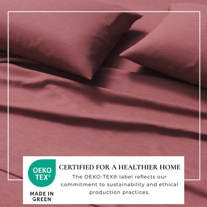Heathered Jersey and Cotton Blend Bed Sheets