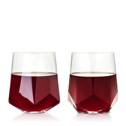 Faceted Crystal Wine Glasses and Star Base