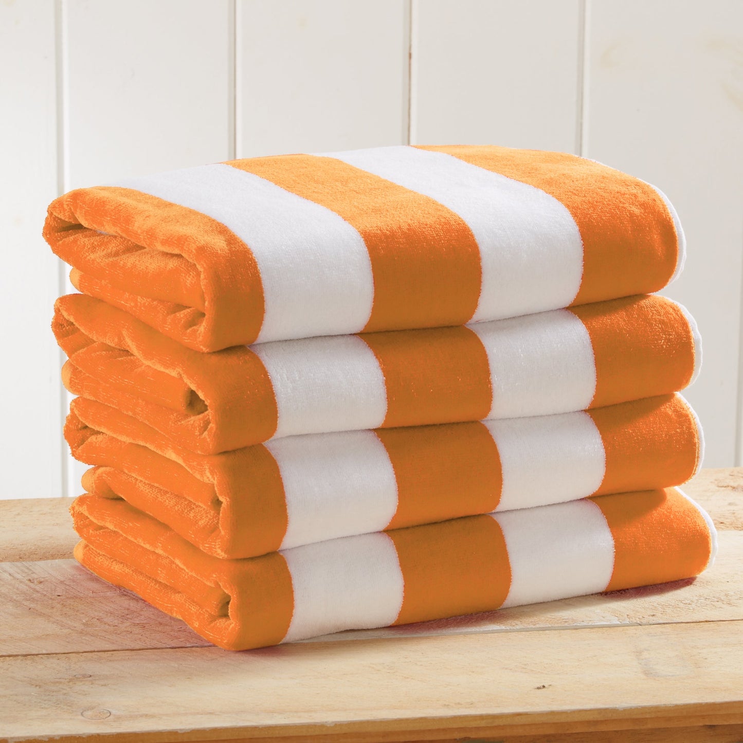Cotton And Velour Cabana Stripe Beach Towel