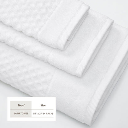 Cotton Diamond Waffle Weave Bath Towel Set