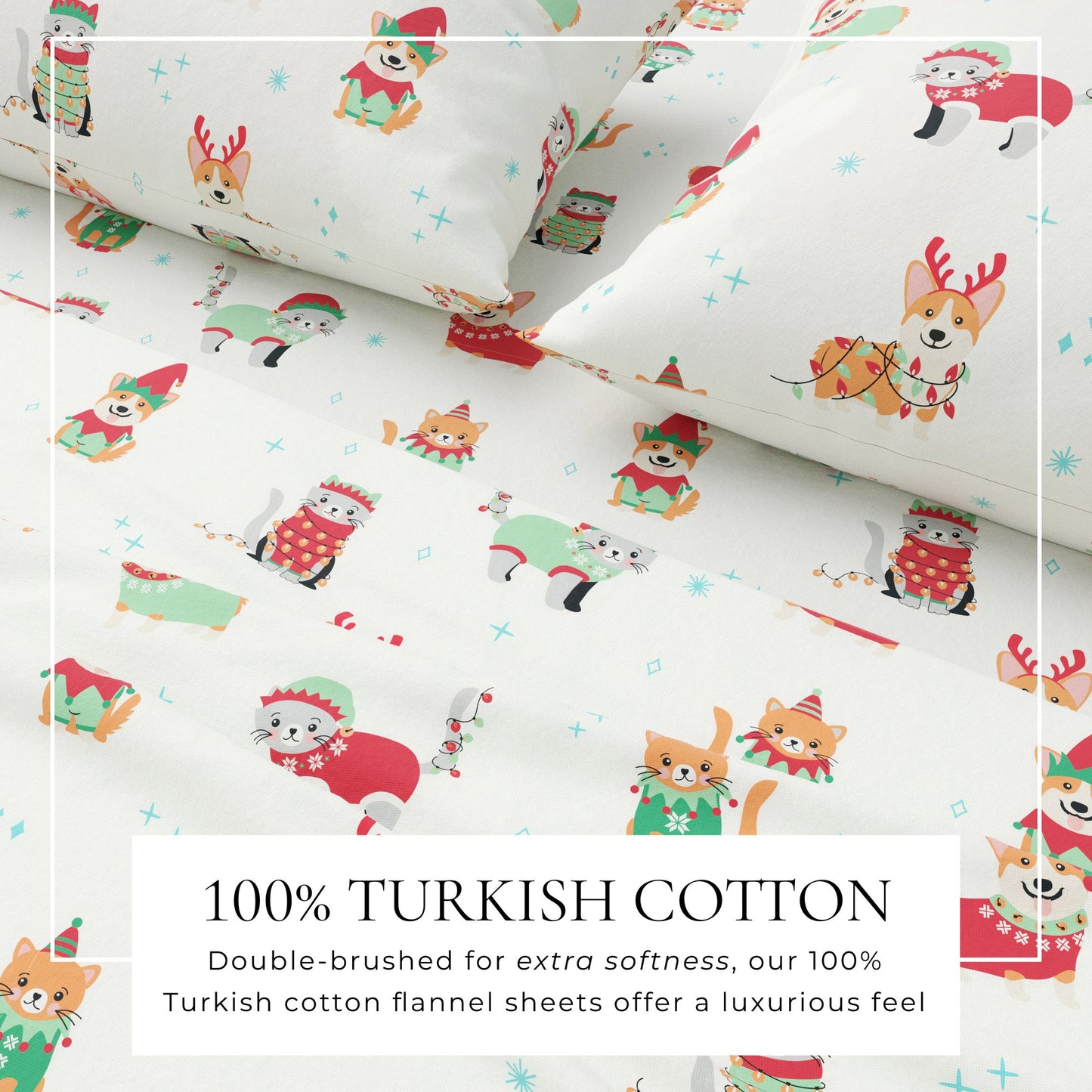 Soft and Plush Turkish Cotton Christmas Sheets