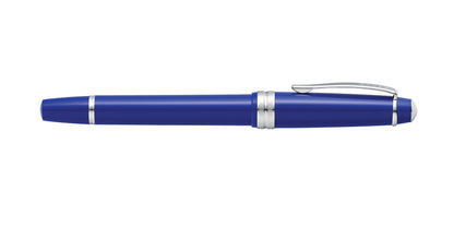 Bailey Light Polished Blue Resin Fine Nib Fountain Pen by A.T. Cross with silver accents on Tampa Home & Garden Store