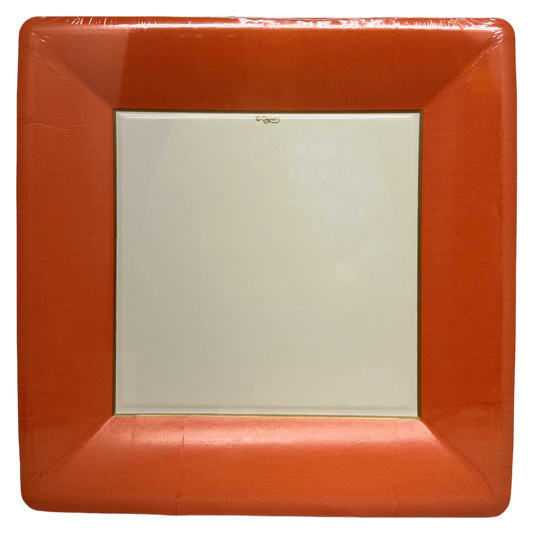 Assiette carrée Grosgrain orange foncé