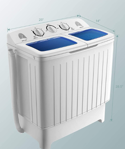 Lavadora de doble tina compacta de 20 lb para uso doméstico