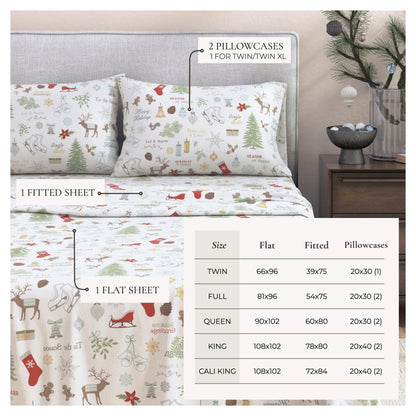Turkish Cotton And Christmas Flannel Sheet Set