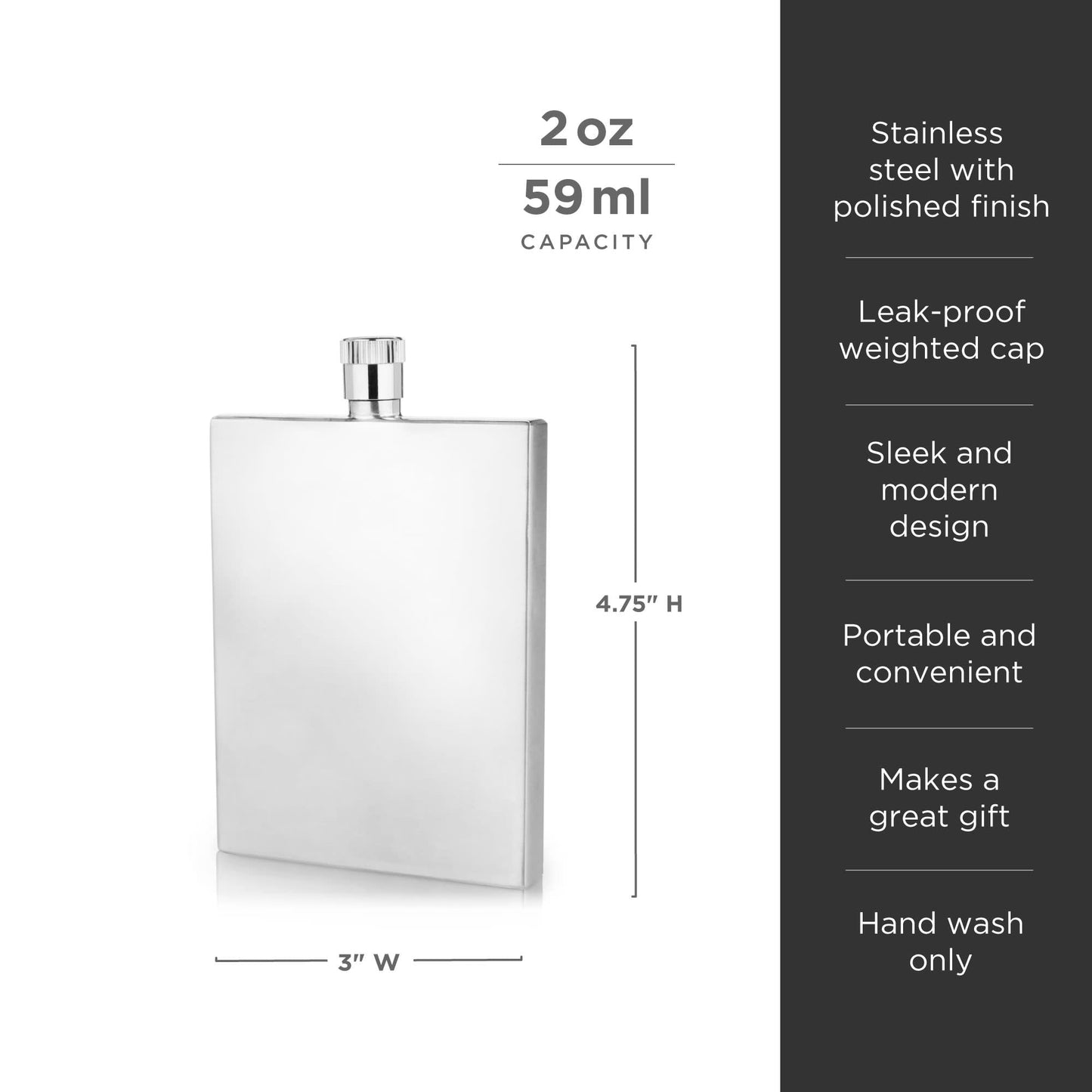 Harrison Stainless Steel and Compact Flask