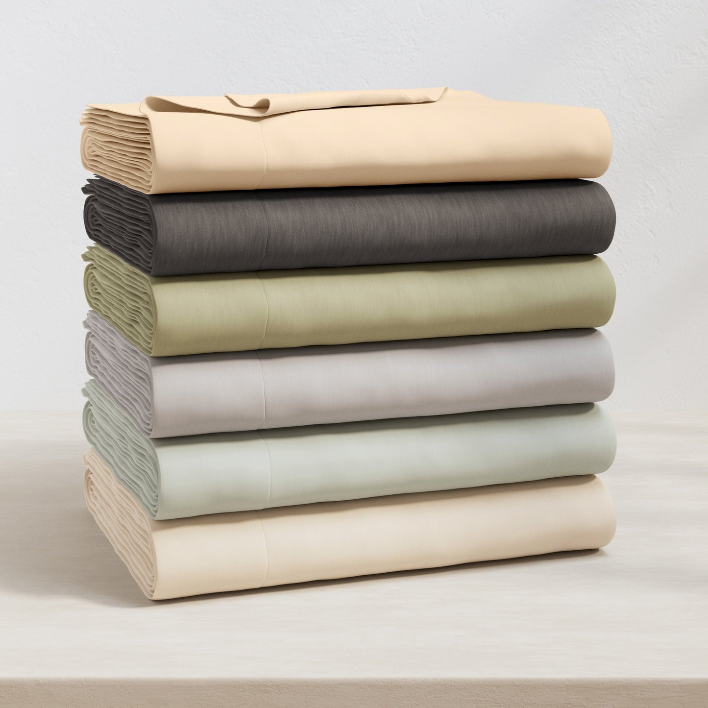 Heathered Jersey and Cotton Blend Bed Sheets