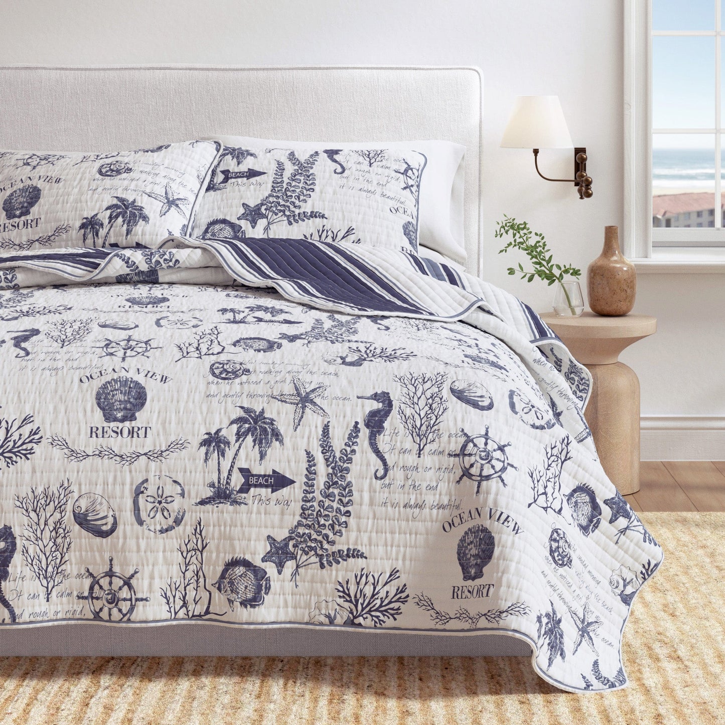 Coastal Cotton Quilt Set and Soft Comfort
