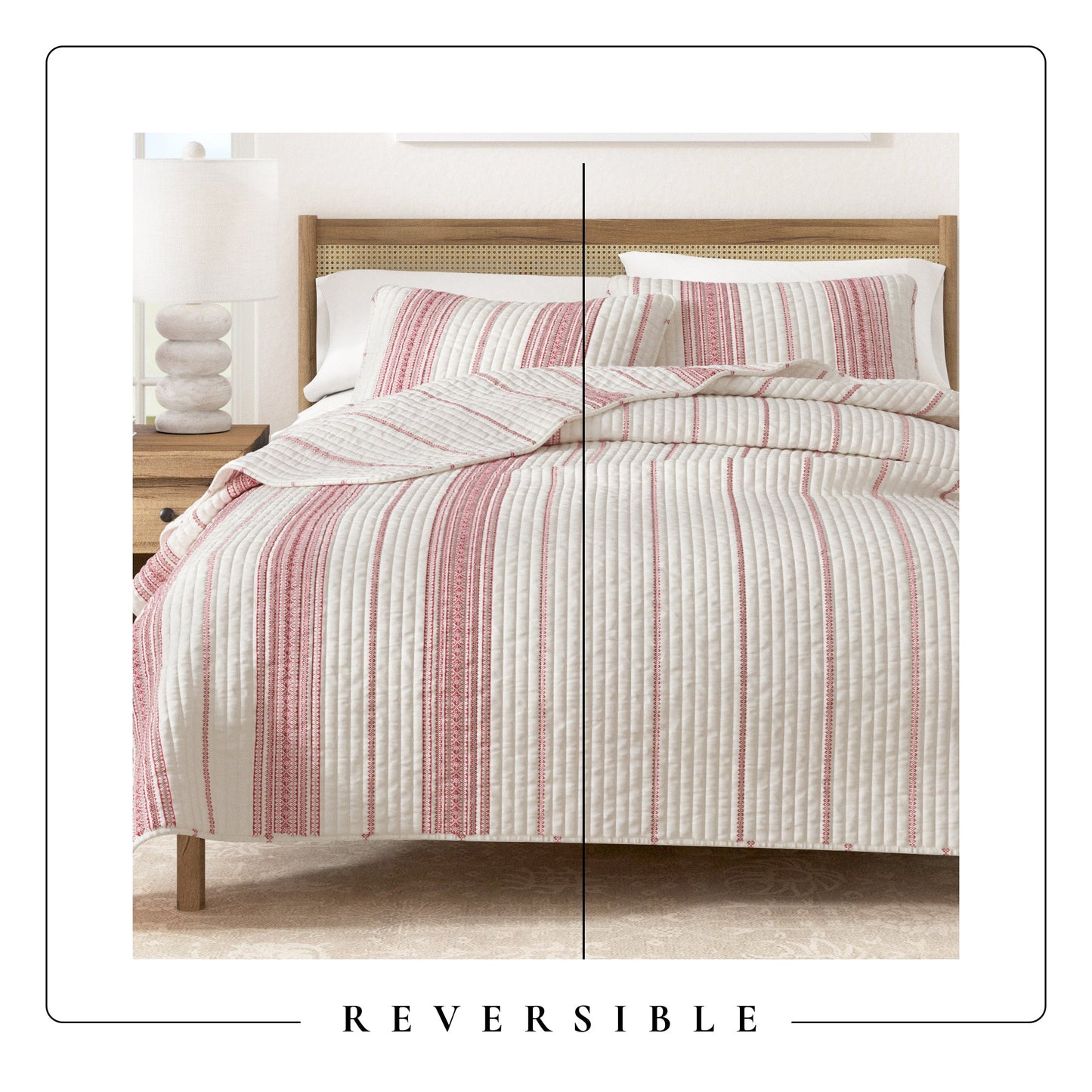 The Classic Reversible Stripe Farmhouse Quilt