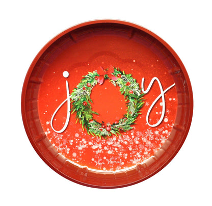 Assiette ronde en métal de Noël -