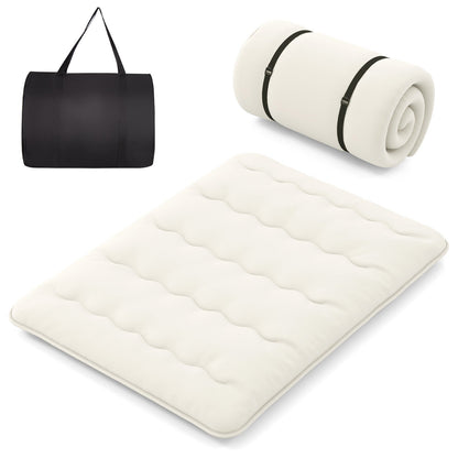 GemGear beige futon mattress floor sleeping pad with washable cover; rolled mat and carry bag on Tampa Home & Garden Store