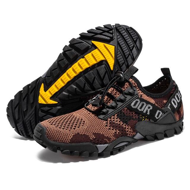 Stevvex quick dry mens sneakers camo brown mesh upper rugged outsole 2 sneakers on Tampa Home & Garden Store