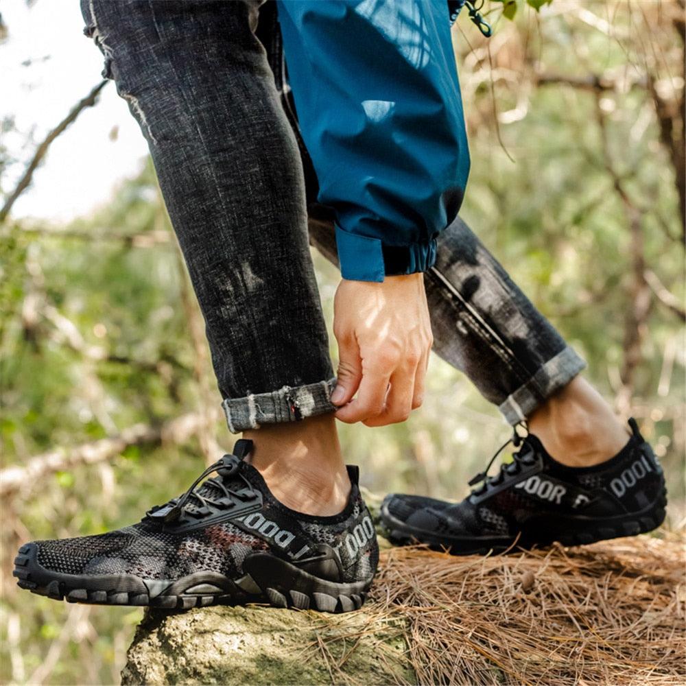 Stevvex quick-dry men sneakers pair black mesh slip-on athletic shoes for hiking and water sports on Tampa Home & Garden Store