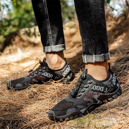 Stevvex Quick Dry Men Sneakers Upstream water hiking shoes black mesh pair on Tampa Home & Garden Store