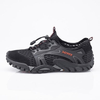 Stevvex Quick Dry Men Sneakers black mesh athletic shoes with rugged outsole on Tampa Home & Garden Store