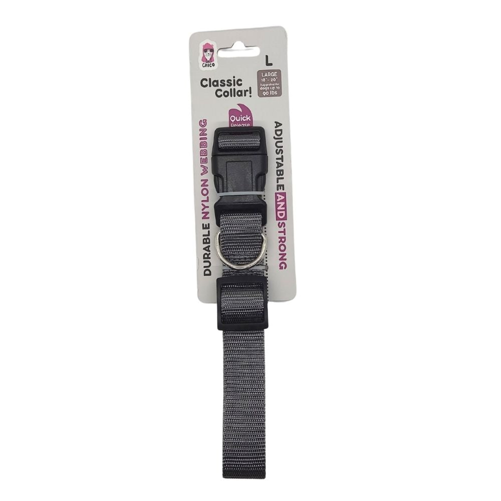 Collier pour chien en nylon à ouverture rapide – Élégant et résistant, taille ajustable