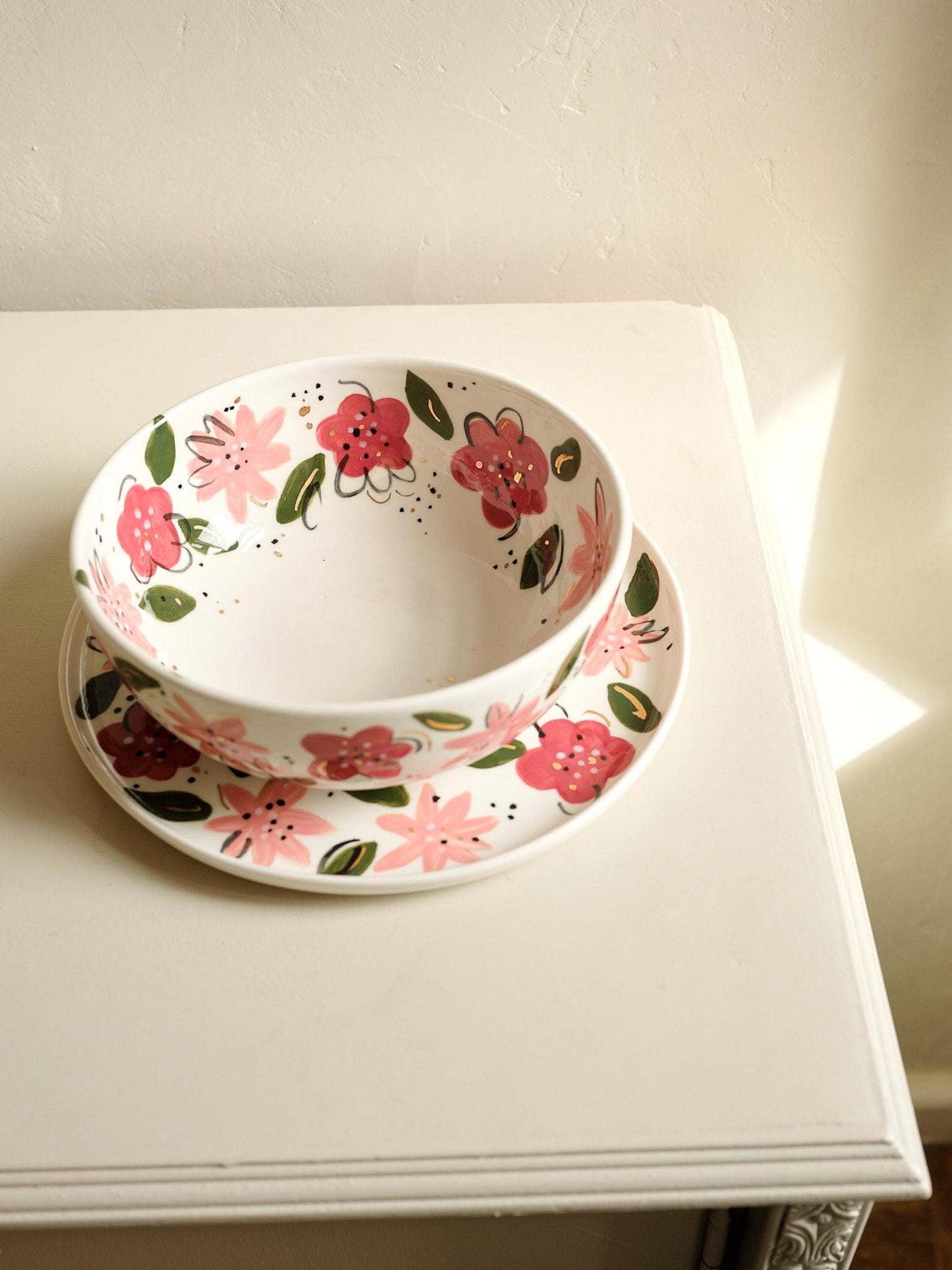 Ukrainian Handpainted Floral Porcelain Plates