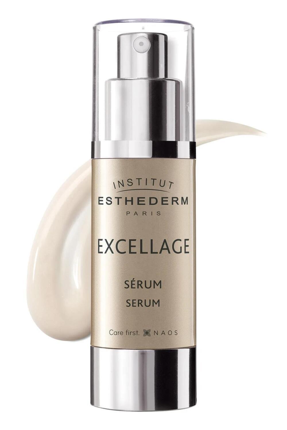 Institut Esthederm Excellage face serum bottle with beige label and silver pump 30ml on Tampa Home & Garden Store