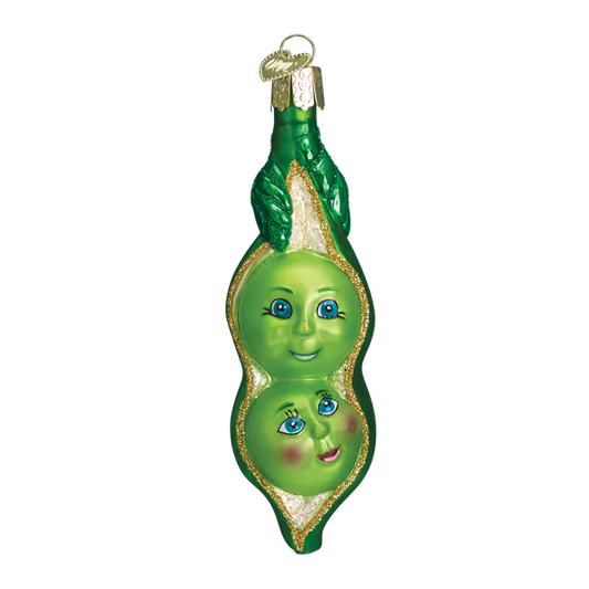 Old World Christmas Two Peas In A Pod Glass Blown Ornament - Tampa Home & Garden Store