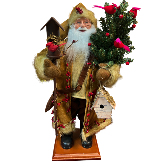 Cardinal and Berries Santa - 20" - Tampa Home & Garden Store