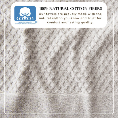 Cotton Diamond Waffle Weave Bath Towel Set
