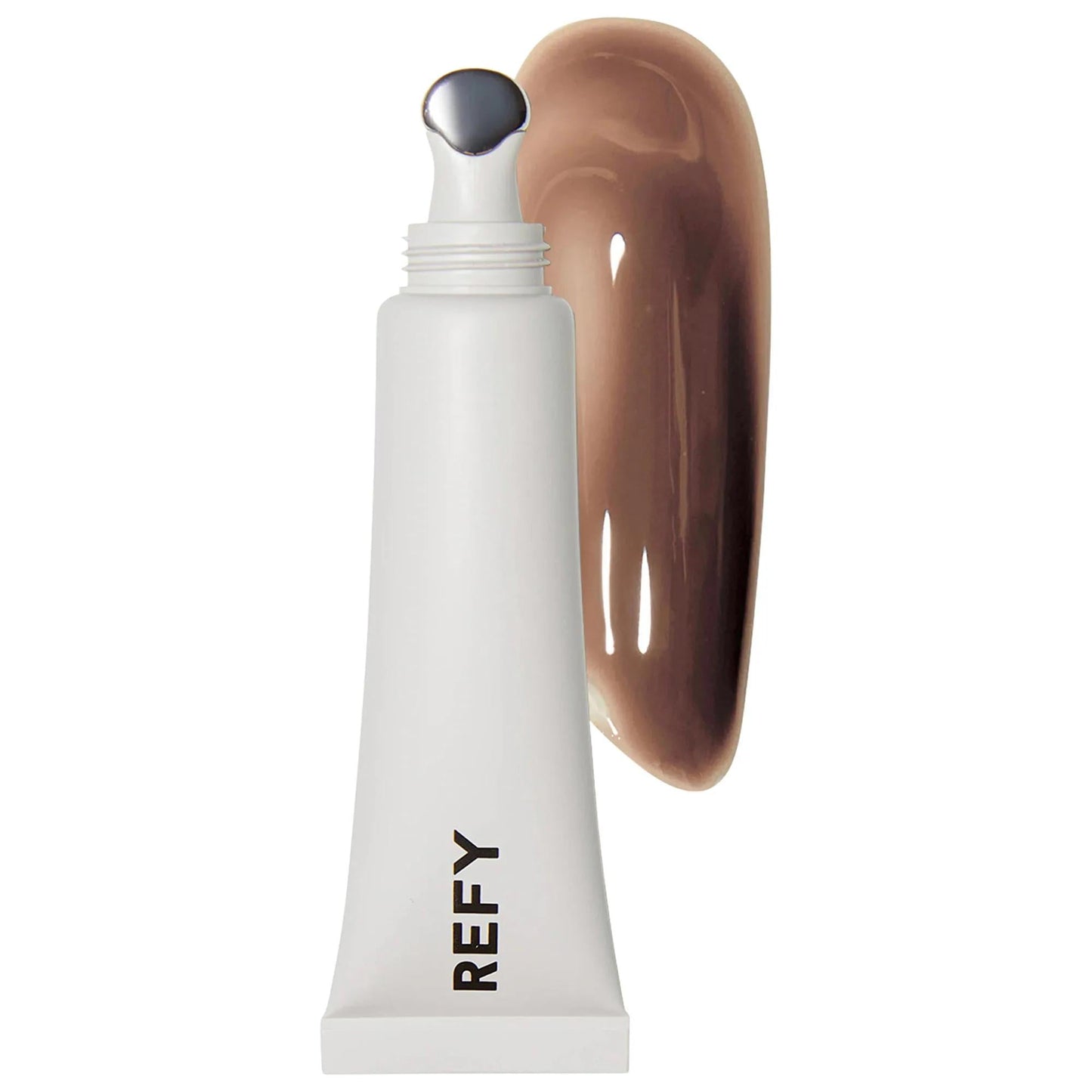 Lip Gloss by Beauty Care Bag white bottle with silver cap and nude-brown gloss smear on Tampa Home & Garden Store