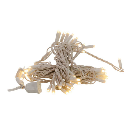 50-light 5mm warm white LED string lights on white wire on Tampa Home & Garden Store