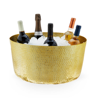 The Gold Hammered Metal Tub For Wine And Parties