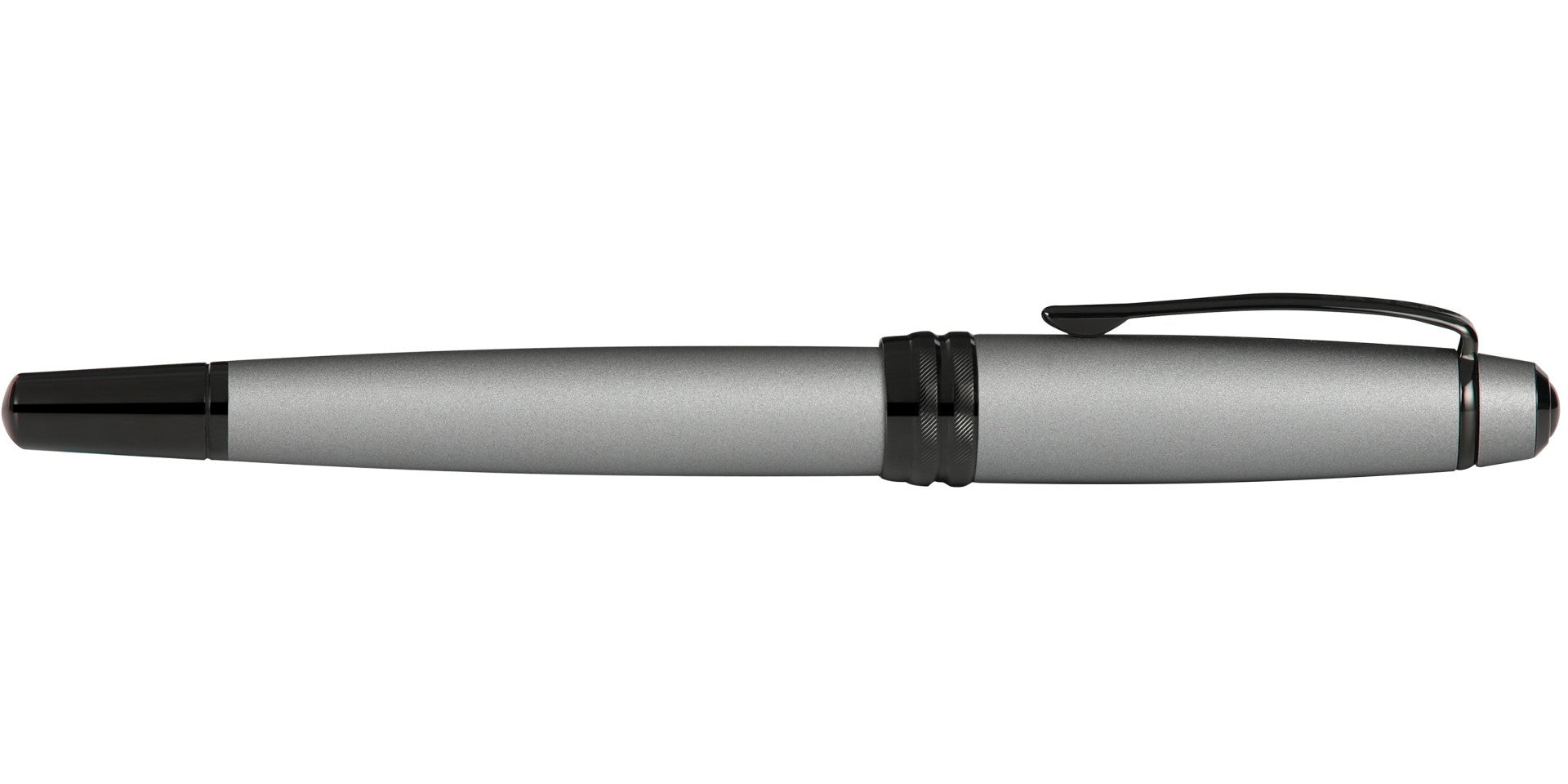 A.T. Cross Bailey fountain pen matte gray lacquer with stainless steel body and black clip, medium nib on Tampa Home & Garden Store