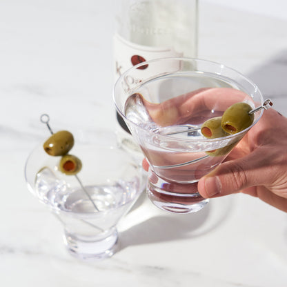 Crystal Stemless Martini Glasses Set of Two