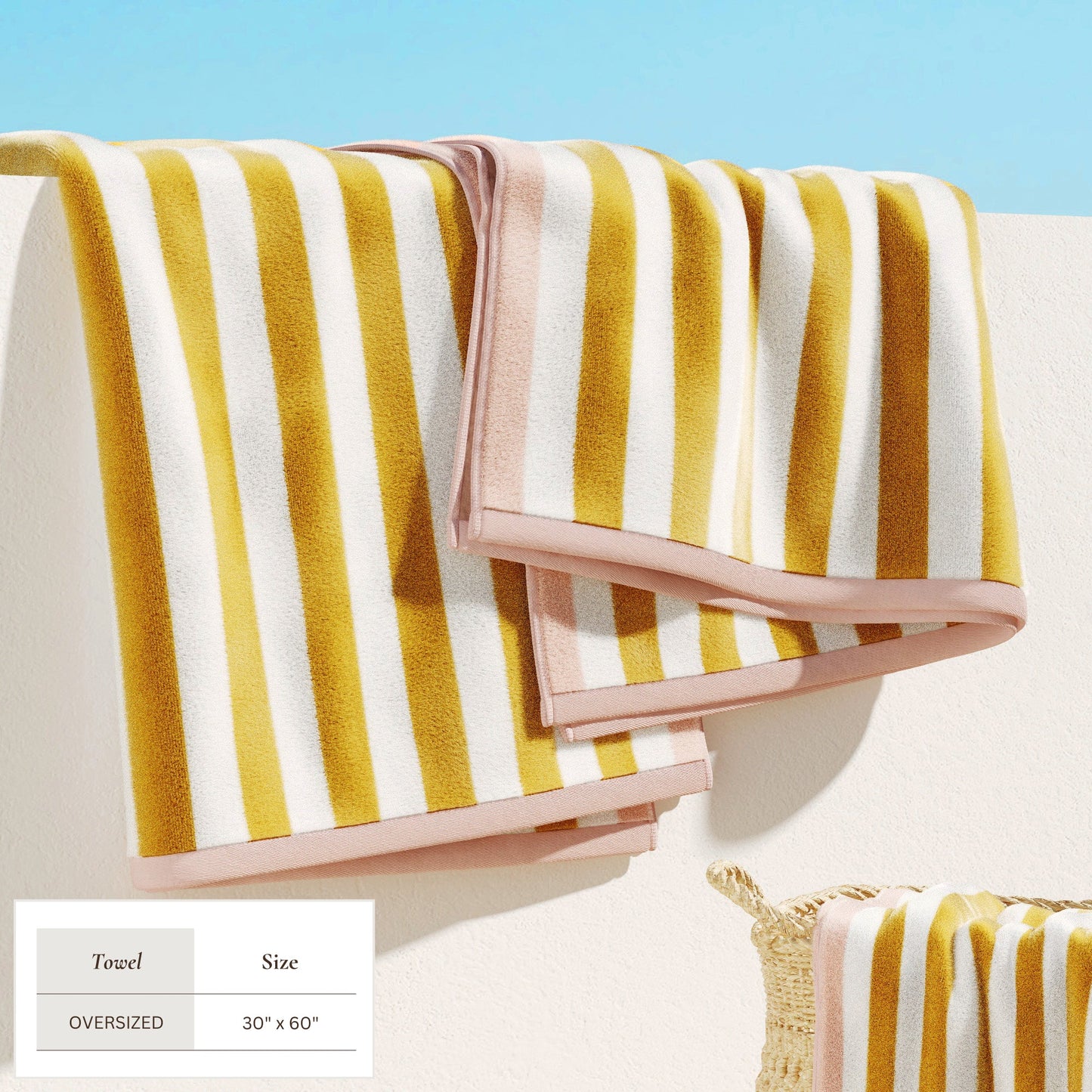 Cabana Cotton Beach Towel and Striped Border
