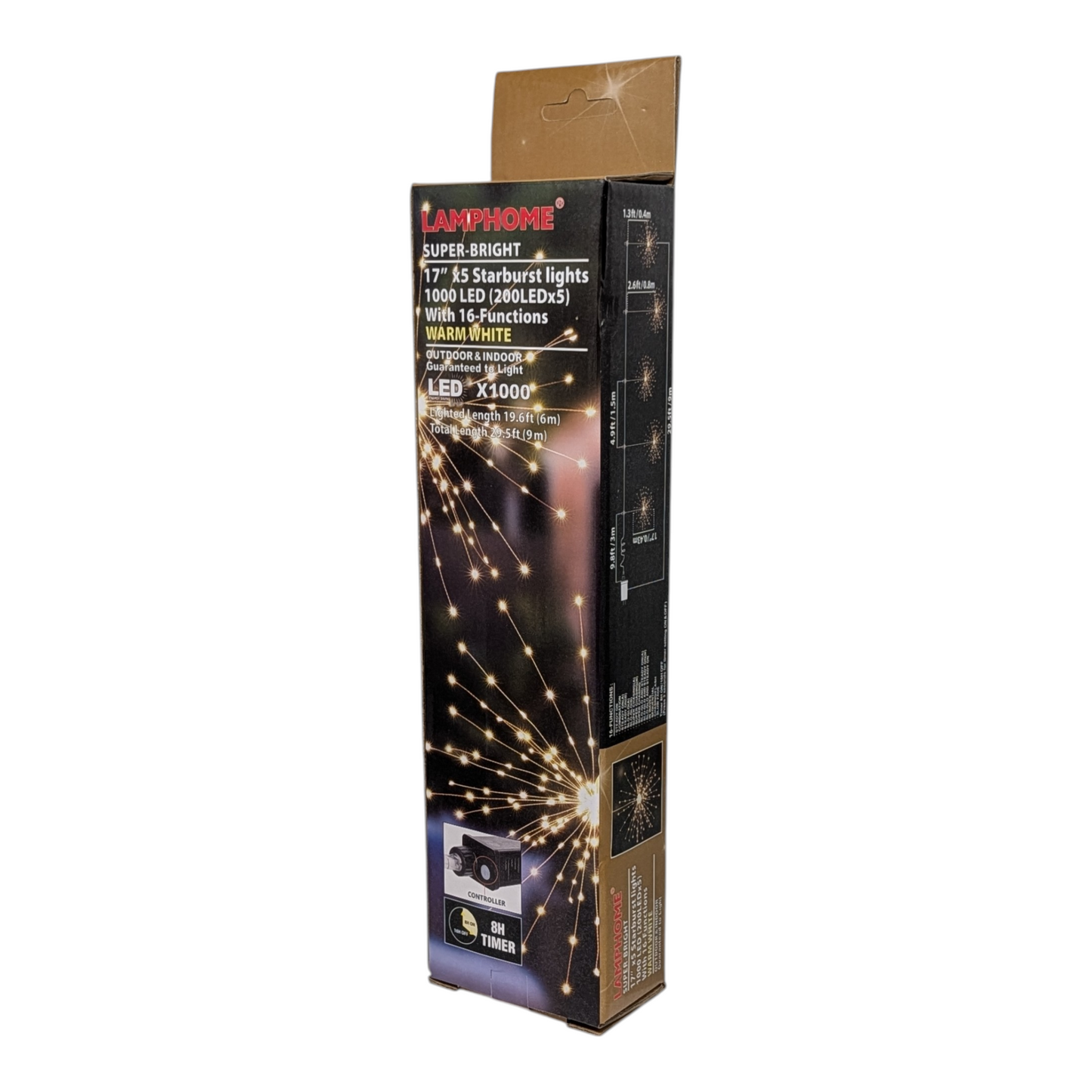 Starburst 5 Piece Light Set box by Lamphome showing 1000 warm white LEDs on Tampa Home & Garden Store
