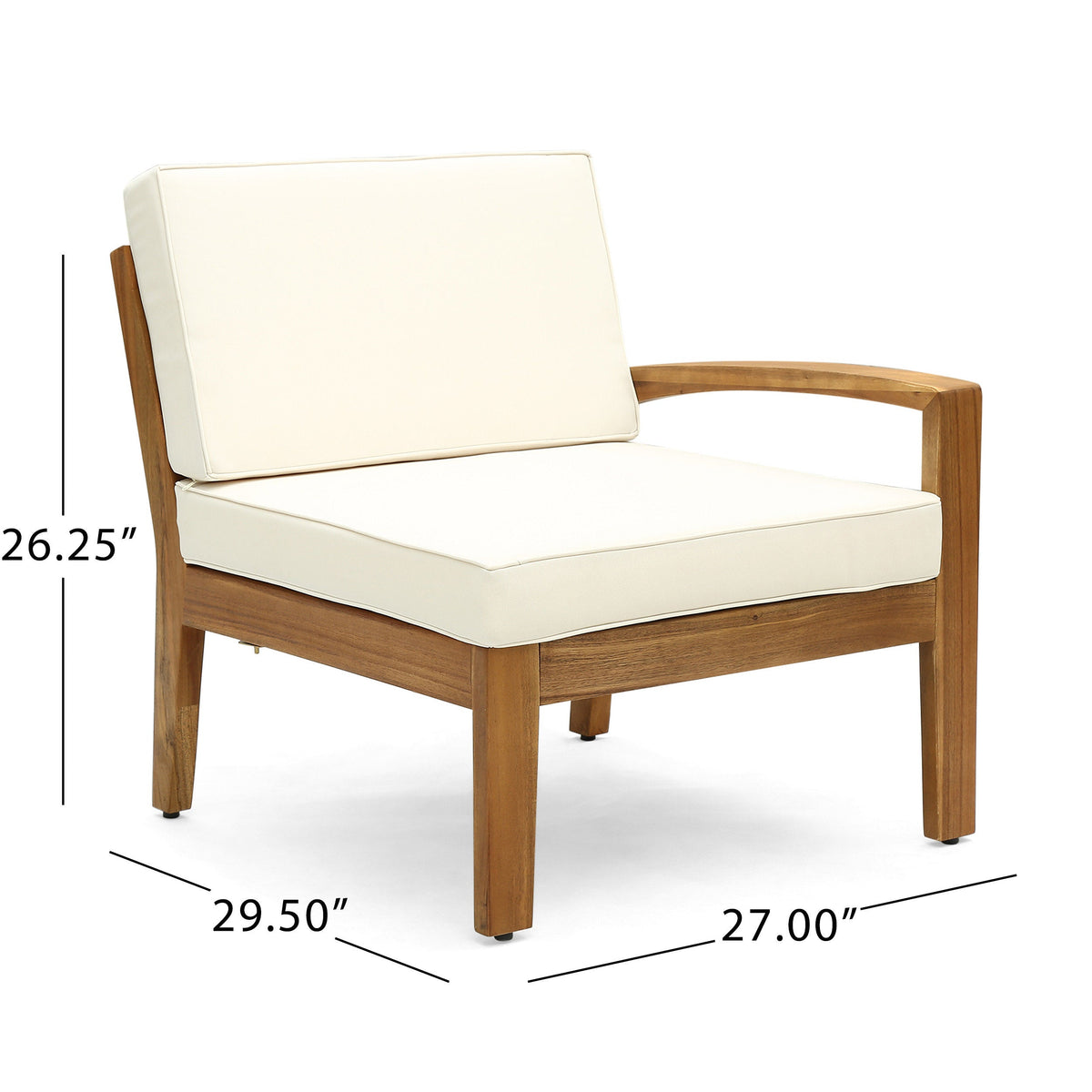 Outdoor Acacia Wood Sectional Sofa Set and Bench
