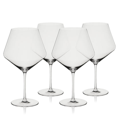 Liminal Crystal Burgundy Wine Glasses Set Of 4
