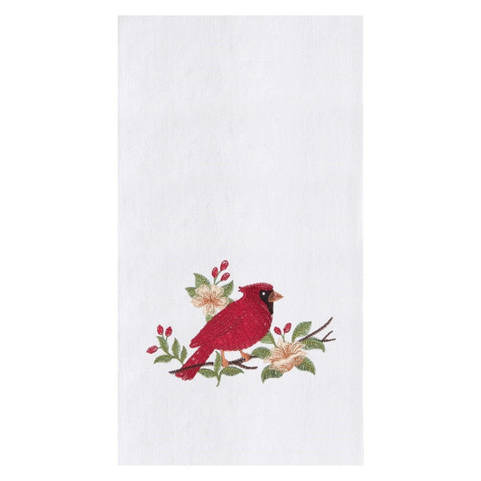 Torchon de cuisine brodé Cardinal Blossom - Torchon de cuisine