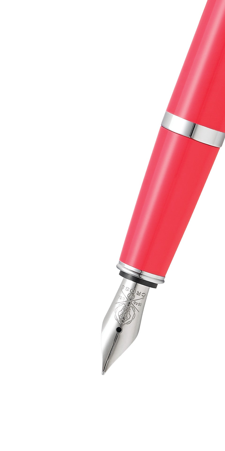 Bailey Light polished coral resin fountain pen with fine nib by A.T. Cross on Tampa Home & Garden Store