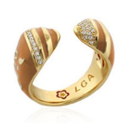 Flowers by Orly open pavé wrap gold cocktail ring with diamond pavé accents by Lauren G Adams on Tampa Home & Garden Store