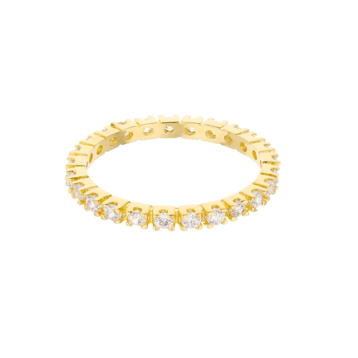 Glamour Pave Eternity Band gold-tone ring with pavé diamonds, Lauren G Adams, stackable on Tampa Home & Garden Store