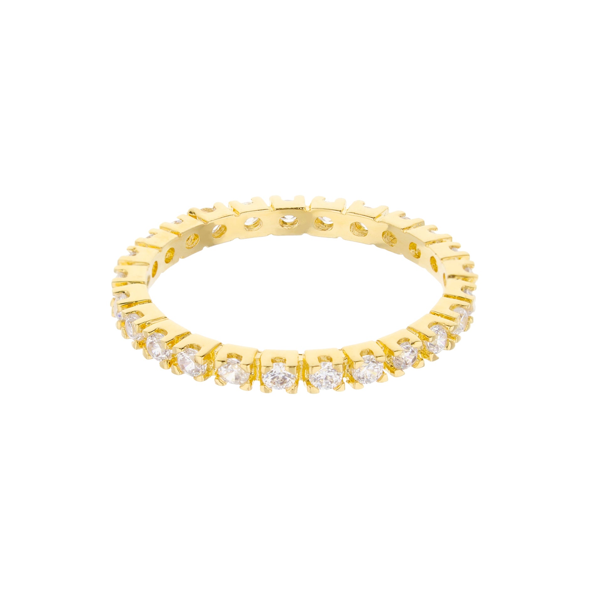 Glamour Pave Eternity Band gold-tone ring with pavé diamonds, Lauren G Adams, stackable on Tampa Home & Garden Store