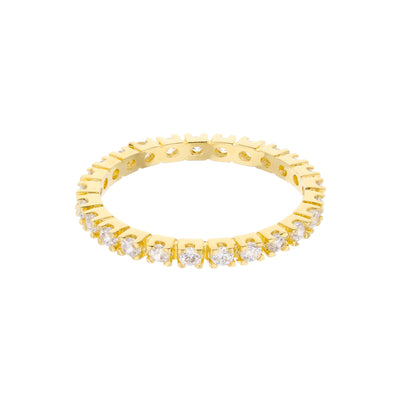 Glamour Pave Eternity Band gold-tone ring with pavé diamonds, Lauren G Adams, stackable on Tampa Home & Garden Store