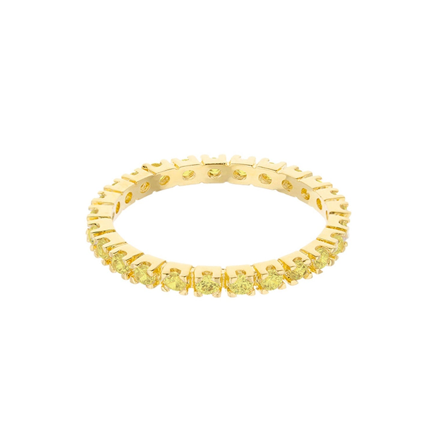 Glamour Pave Eternity Band yellow gold stackable ring with pavé stones on Tampa Home & Garden Store