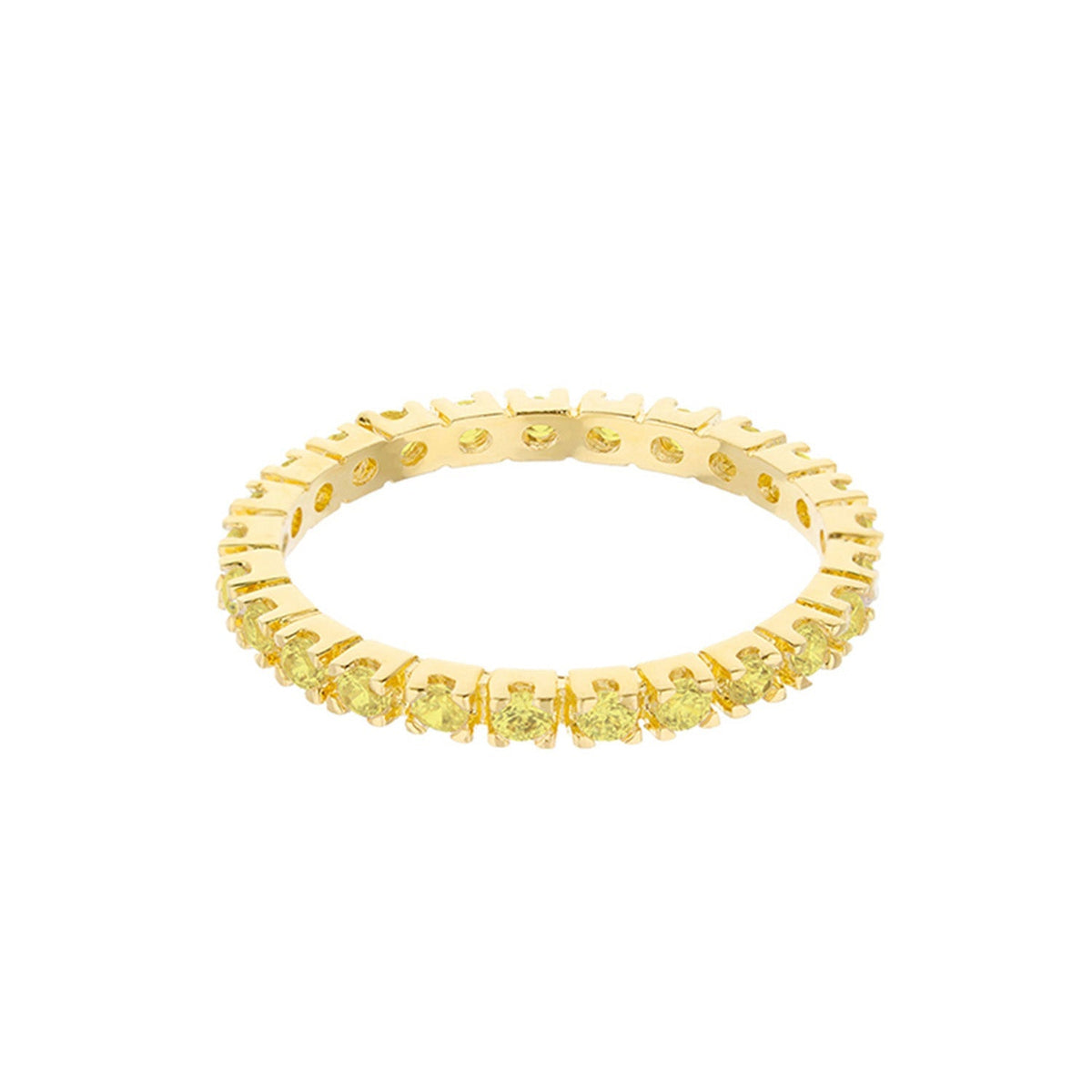 Glamour Pave Eternity Band yellow gold stackable ring with pavé stones on Tampa Home & Garden Store