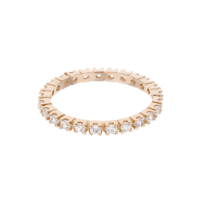 Glamour Pave Eternity Band ring, rose gold-tone with pavé diamonds, stackable design on Tampa Home & Garden Store