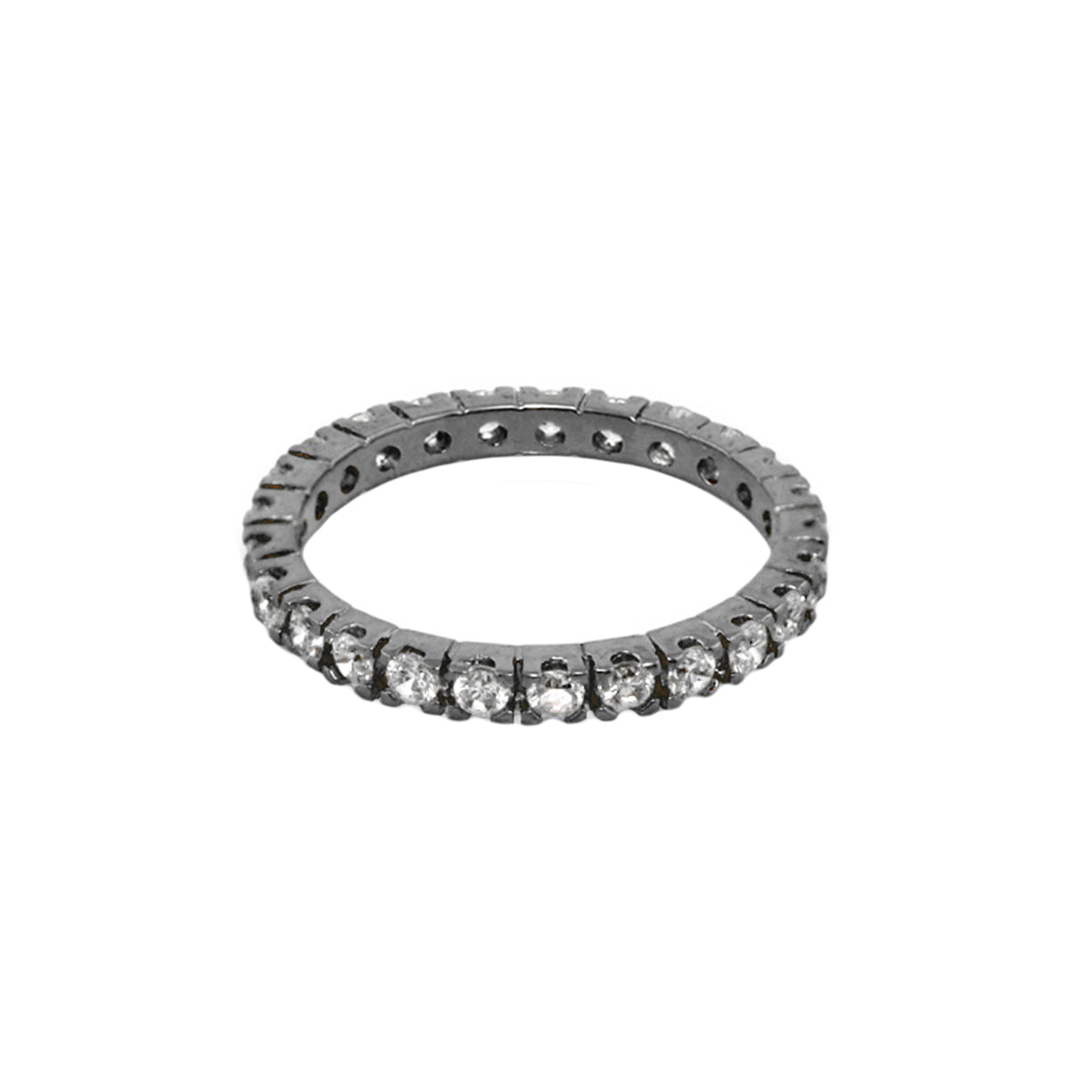 Glamour Pave Eternity Band stackable ring, silver-tone with pavé diamonds on Tampa Home & Garden Store