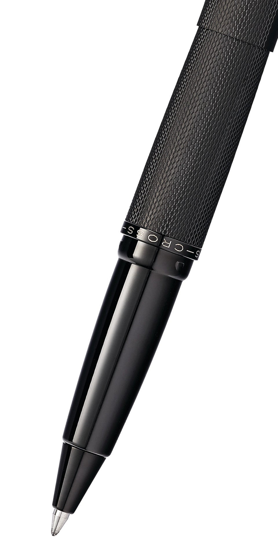 ATX Brushed Black Rollerball Pen by A.T. Cross with knurled black grip and silver nib CROSS on Tampa Home & Garden Store