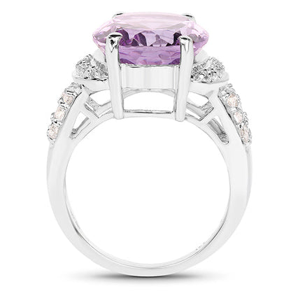 Amethyst and White Topaz Ring, 8.98 Carat, .925 Sterling Silver with pavé accents by Bids.com on Tampa Garden Store