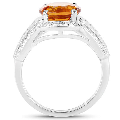 Ring - 2.81ct citrine with white topaz accents in .925 sterling silver band by Bids.com on Tampa Home & Garden Store