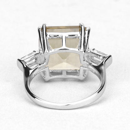 Ring, 11.45ct lemon quartz with white topaz in .925 sterling silver setting, Bids.com on Tampa Home & Garden Store