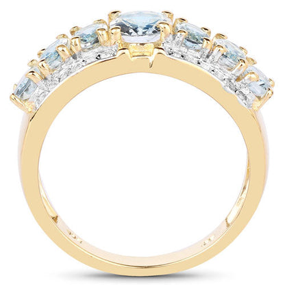 Ring with 1.93ct aquamarine and white diamonds in .925 sterling silver, by Bids.com on Tampa Home & Garden Store