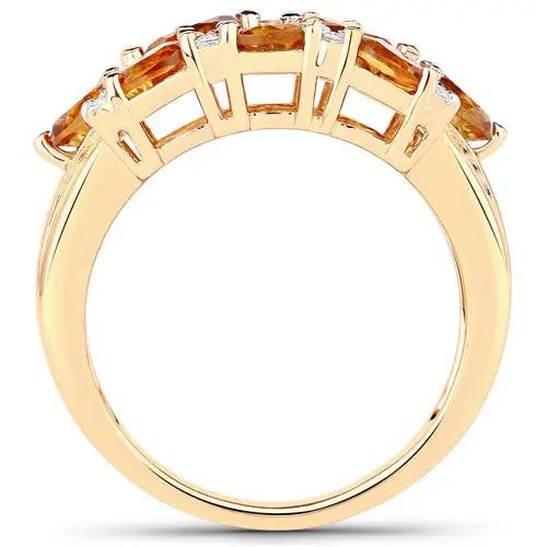 Ring 14K yellow gold plated citrine and white topaz .925 sterling silver by Bids.com on Tampa Home & Garden Store